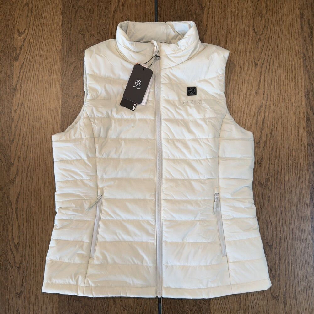 NWT Ororo Classic Heated Vest Puffer Jacket Womens Sz M Off White No Battery